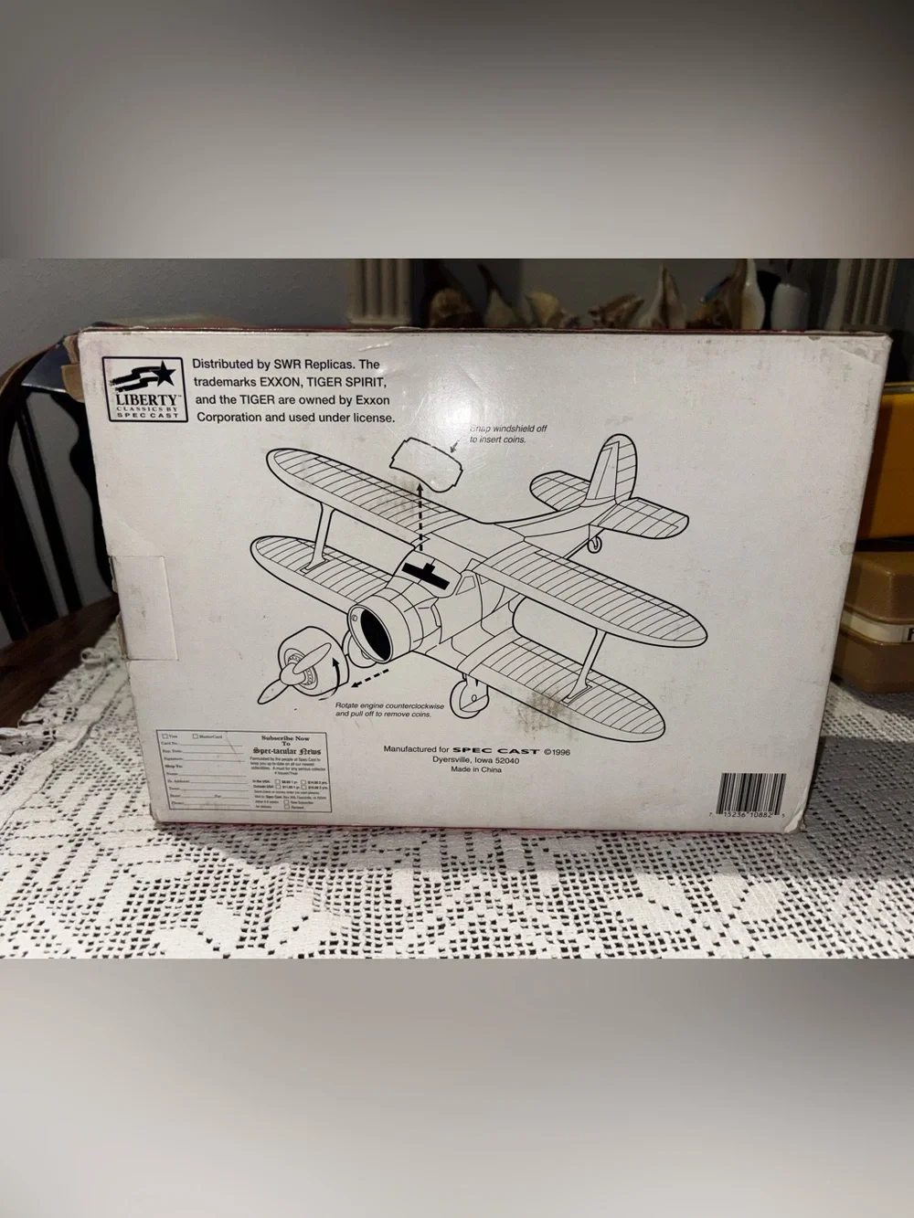 Beechcraft D17 Yellow Vintage Airplane Bank - Kids Collectors Toy